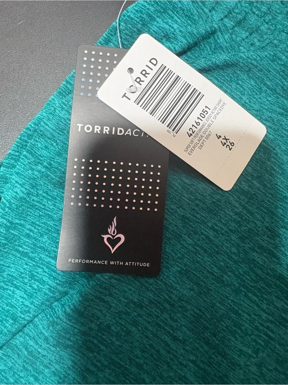 torrid Heathered Teal Athletic Drawstring Shorts